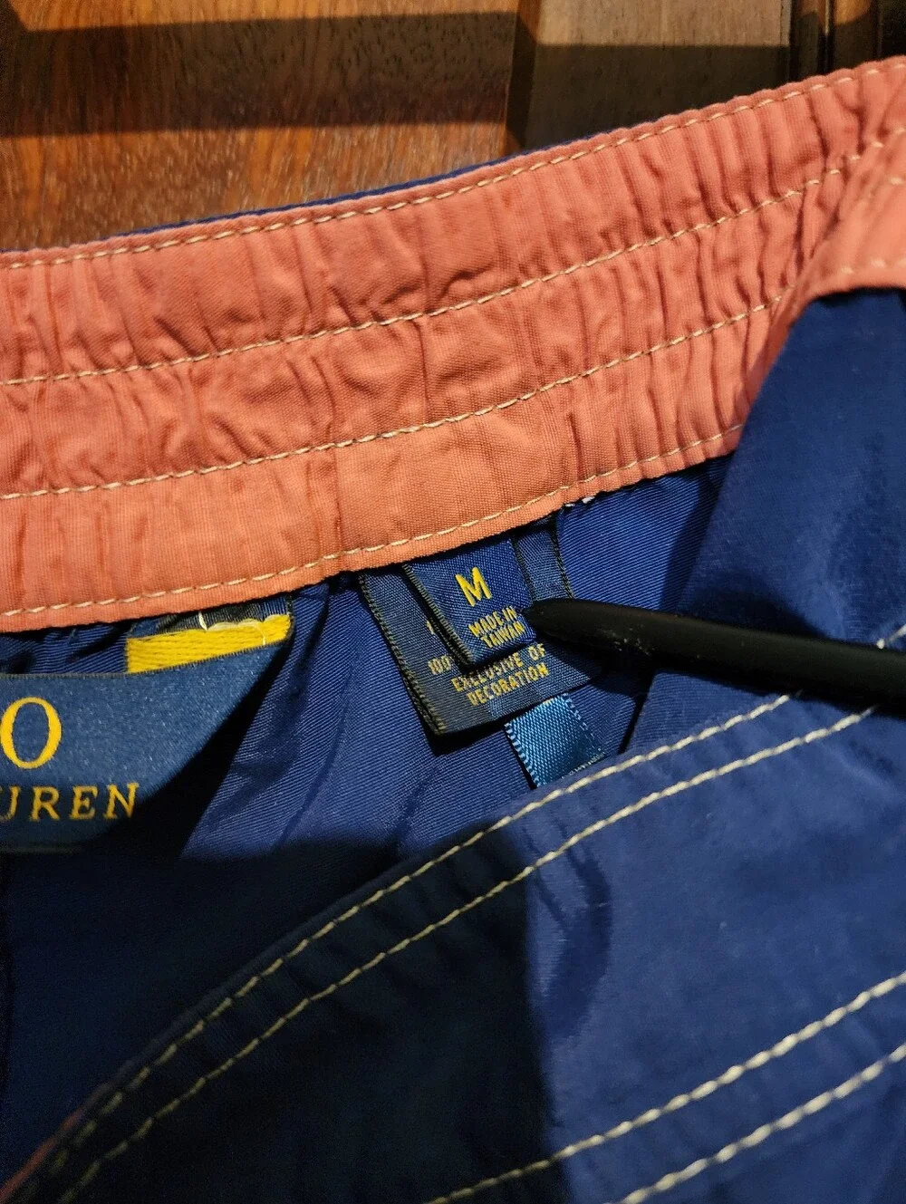 Polo Ralph Lauren Swim Trunks Mens Blue Mesh Lined Cargo Pocket Drawstring Med
